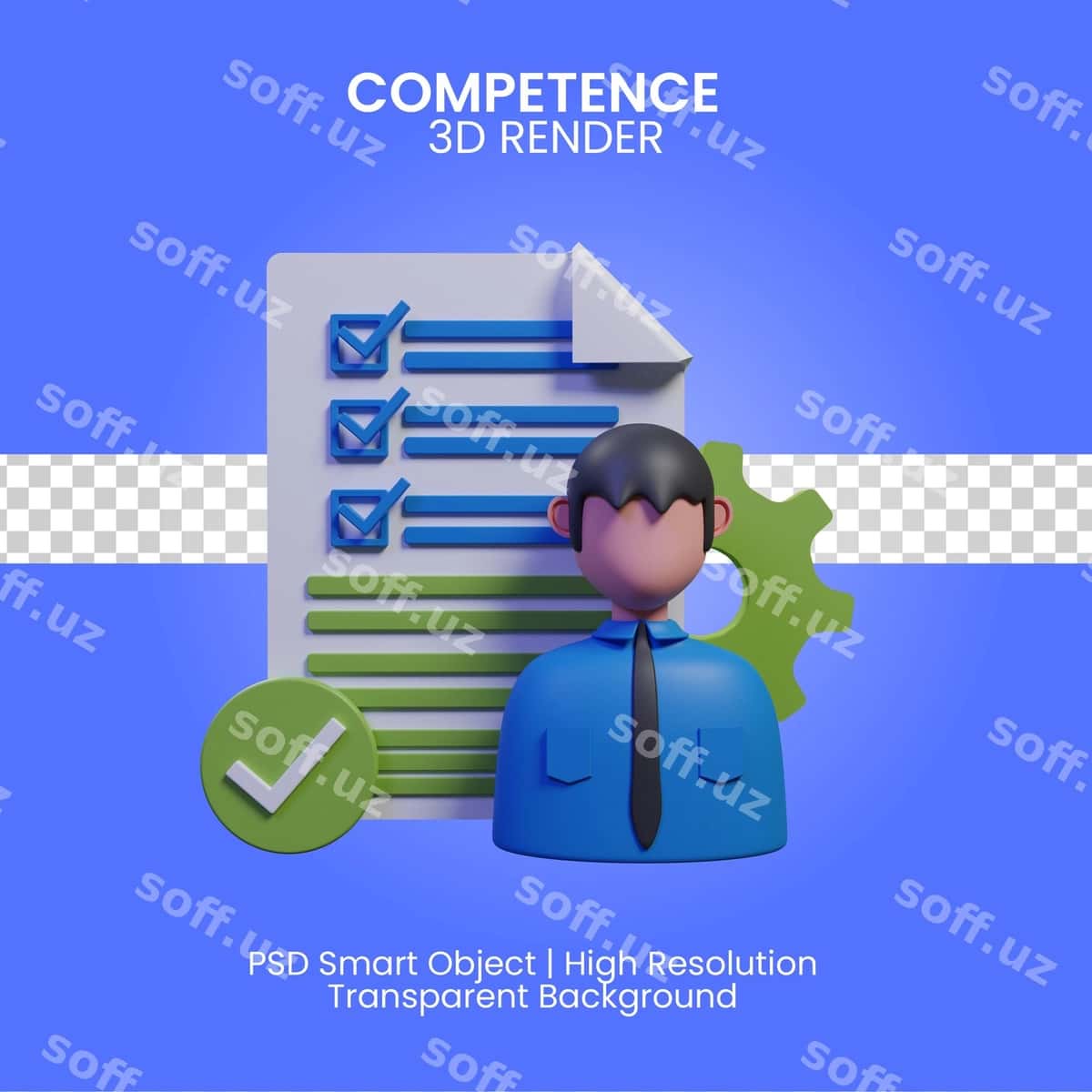 Kompetensiya ikonasi 3D render ajraltirilgan | Competence icon 3d render isolated 1
