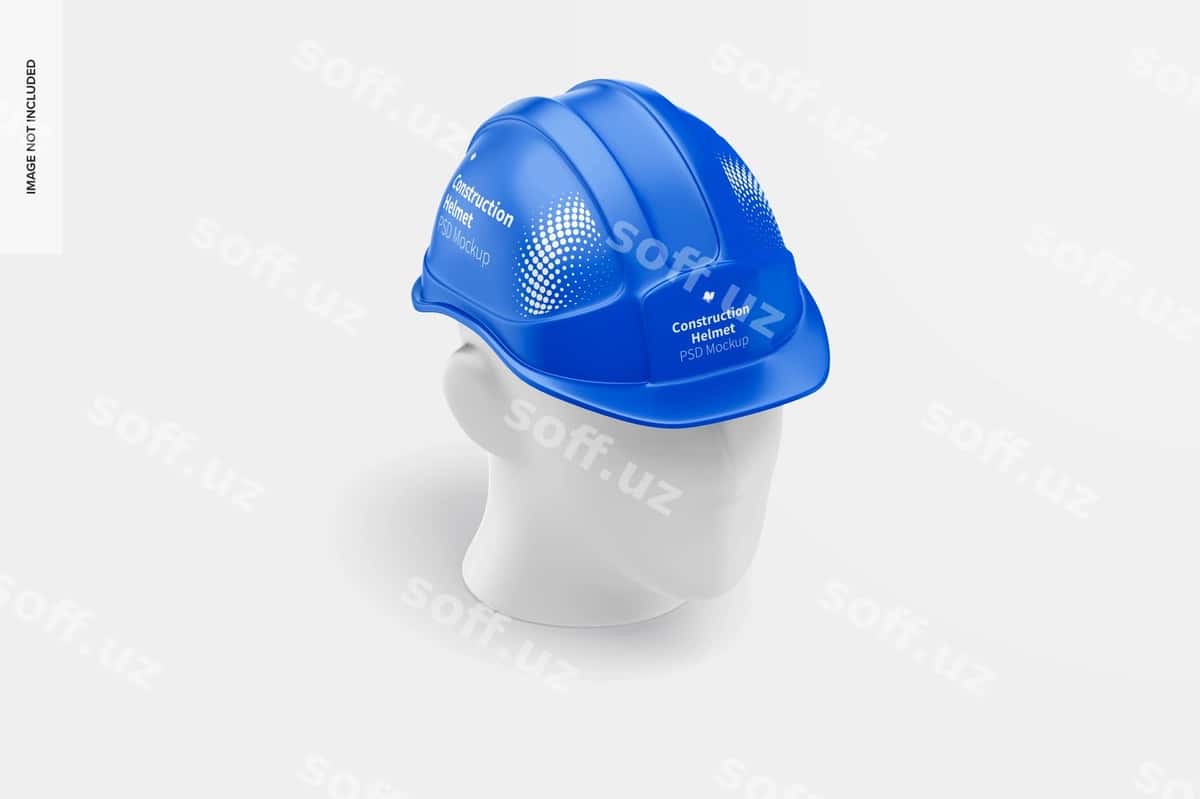 Qurilish bosh poyragi modeli izometric ko'rinish | Construction helmet mockup isometric view 1