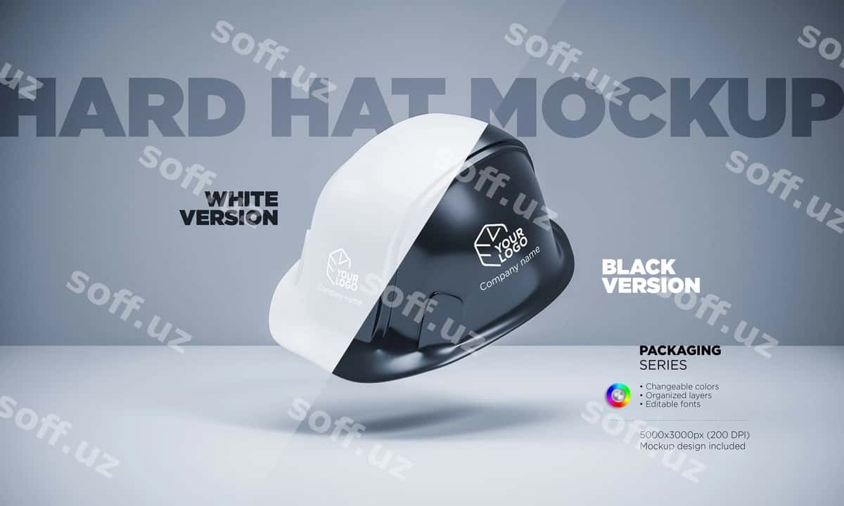 Qurilish bosh poyog'i namunasi | Construction helmet mockup 1