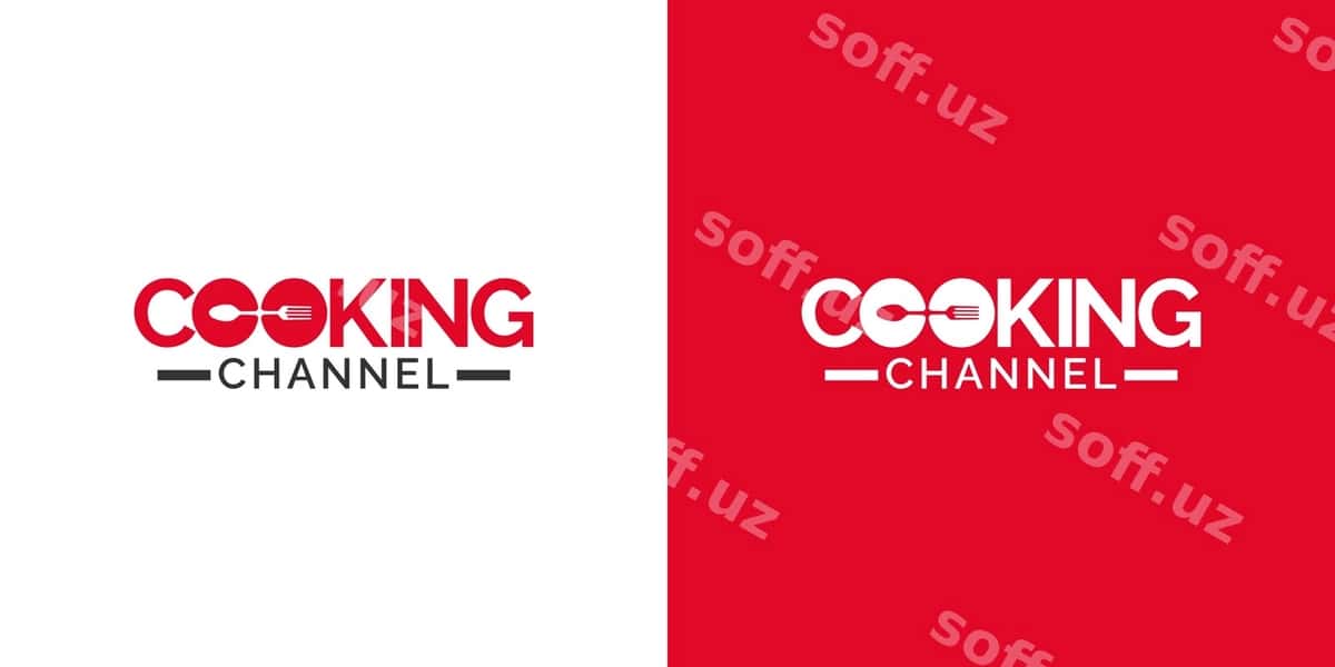 Osh pazlik kanali logotip dizayn shabloni | Cooking channel logo design template 1