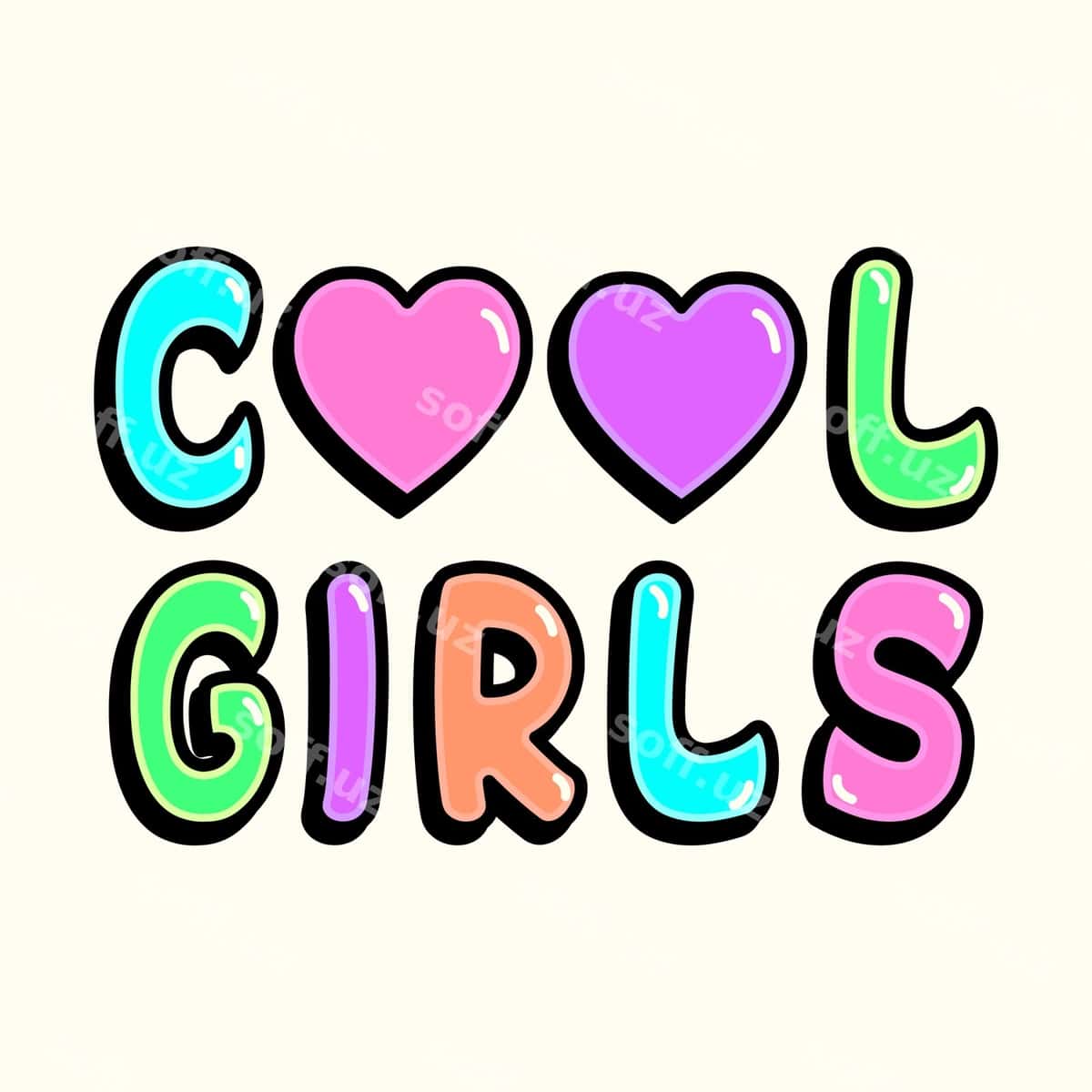 Moda qizlar rangli yoqimli matn | Cool girls colorful cute text 1