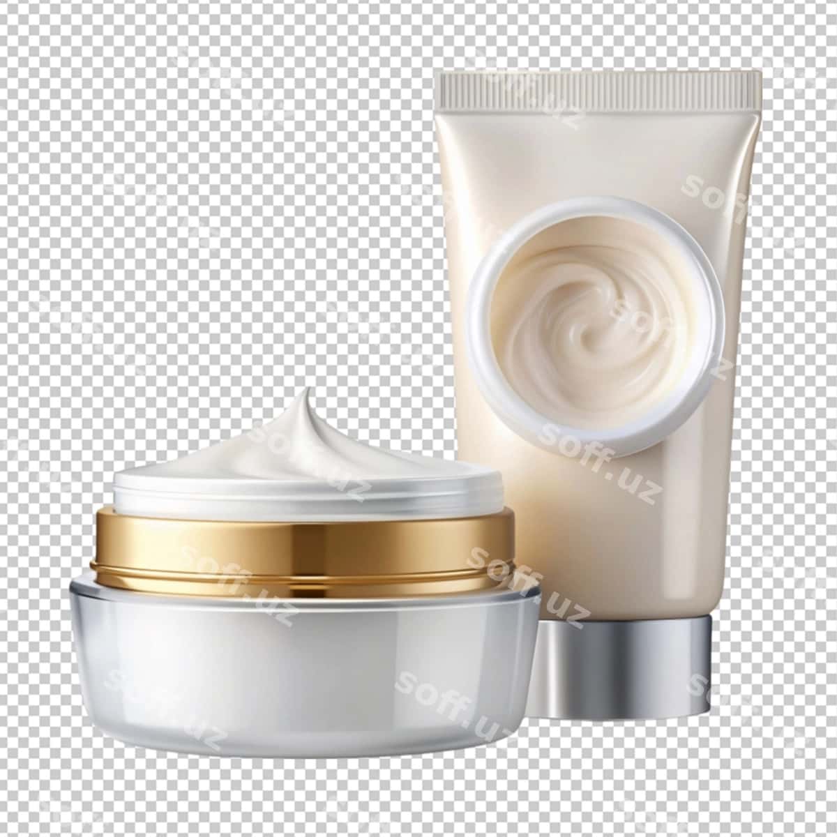 Kosmetik krem skrab smear realistik komplekt | Cosmetic cream scrub smear realistic set 1