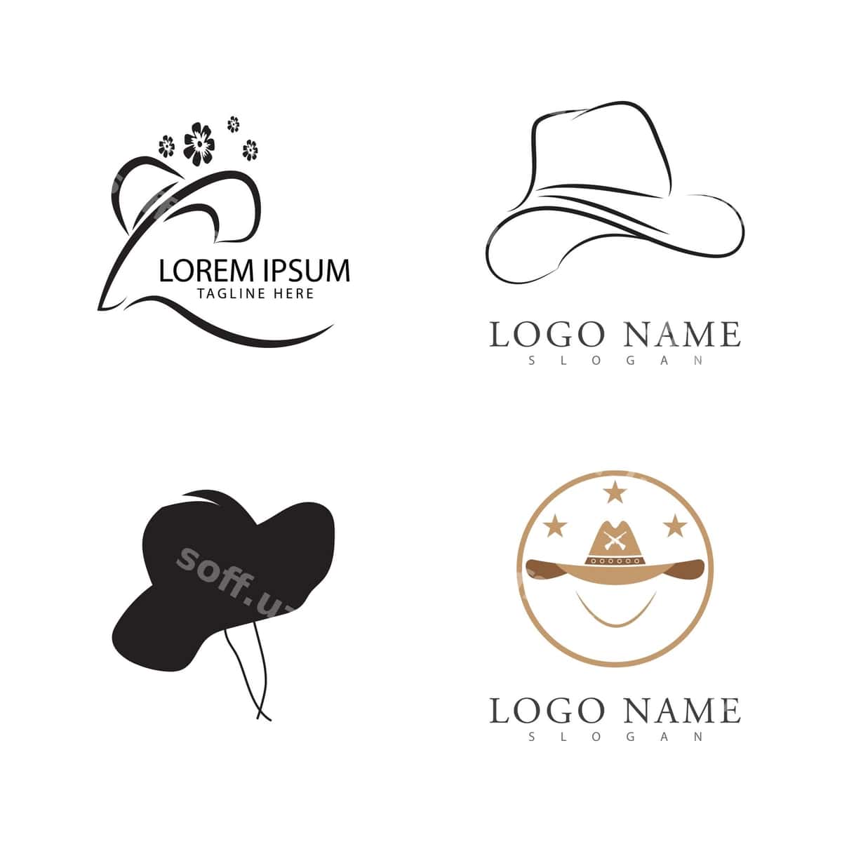 Kowboy logo vektor shablon dizayni | Cowboy logo vector template design 1