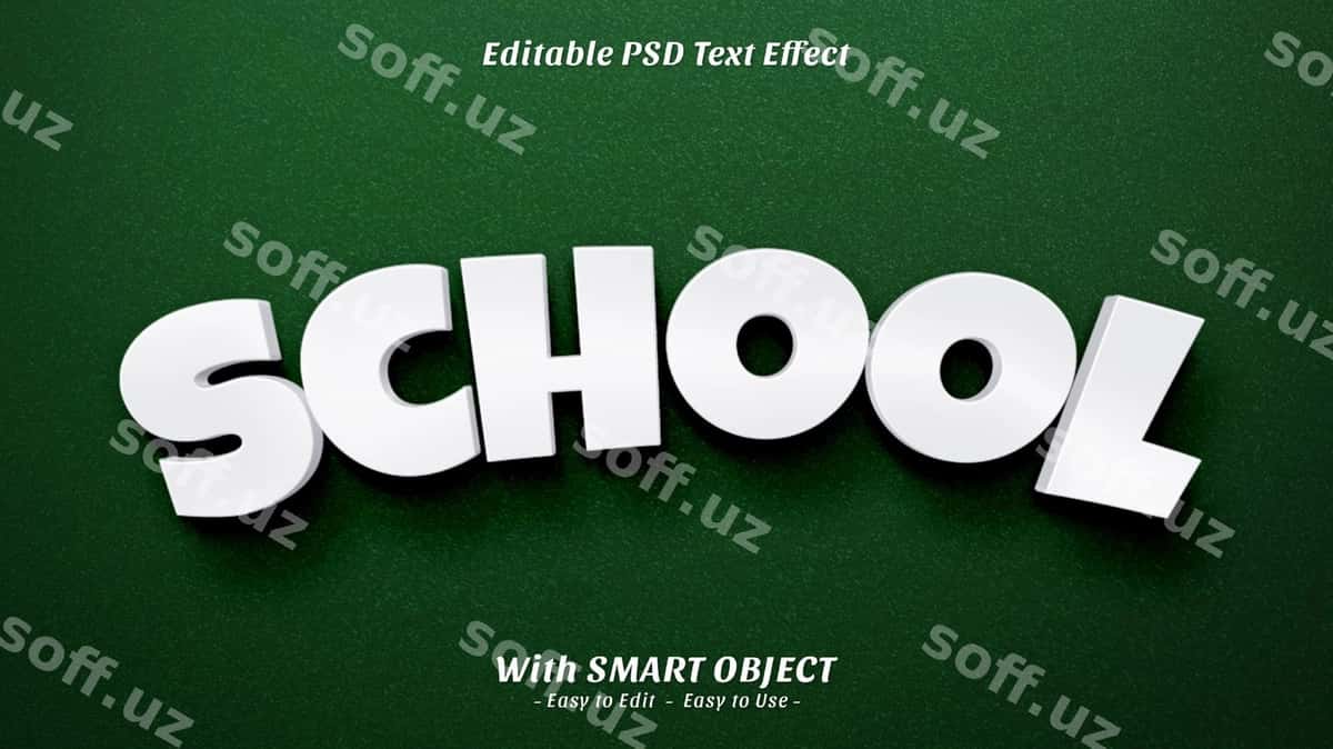 Ijodiy maktab matn uslubi effekti | Creative school text style effect 1