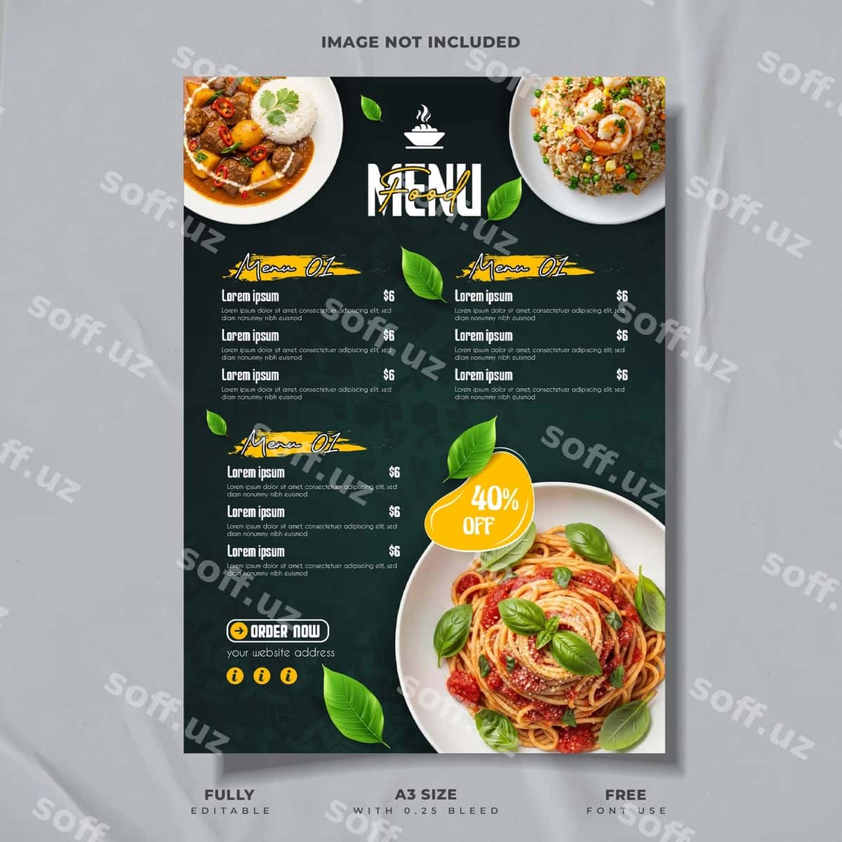 Ijodkor anʼanaviy taom menyusining dizayni | Creative traditional food menu design 1