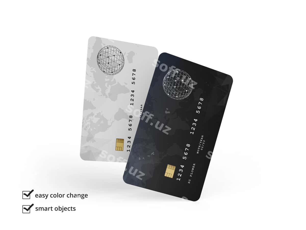 Kredit karta namuna ajraltirilgan | Credit card mockup isolated 1