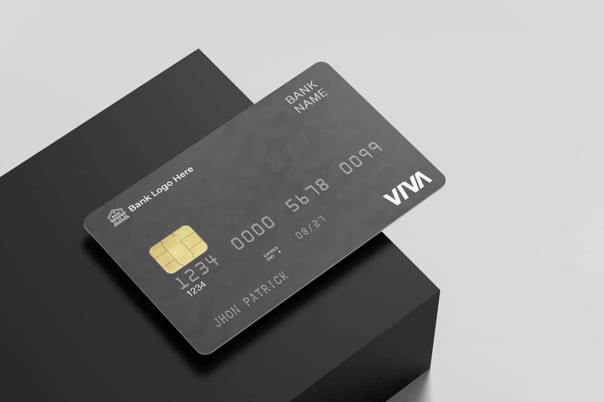 Plastik kredit karta qutisi maketi toza zamonaviy | Plastic credit card box mockup clean modern 1
