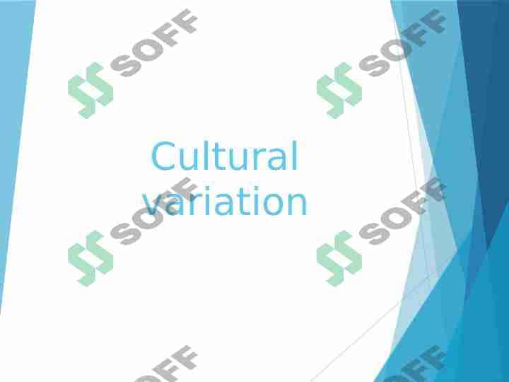 Cultural varitation 1