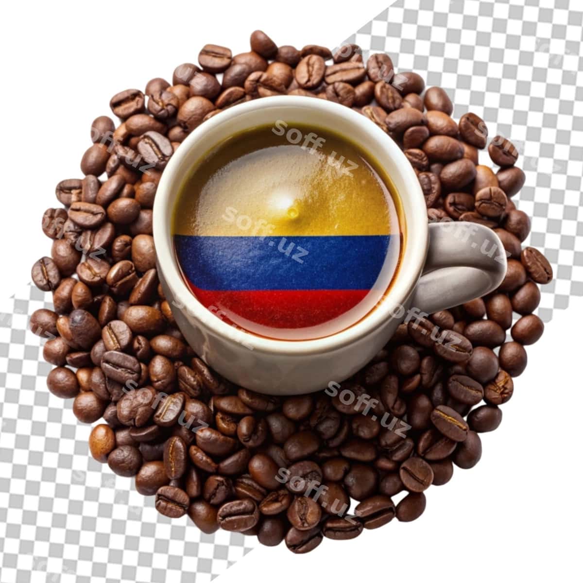 Fincan kofe kofe yong'oq tekis joylashuvi | Cup coffee coffee beans flat lay 1