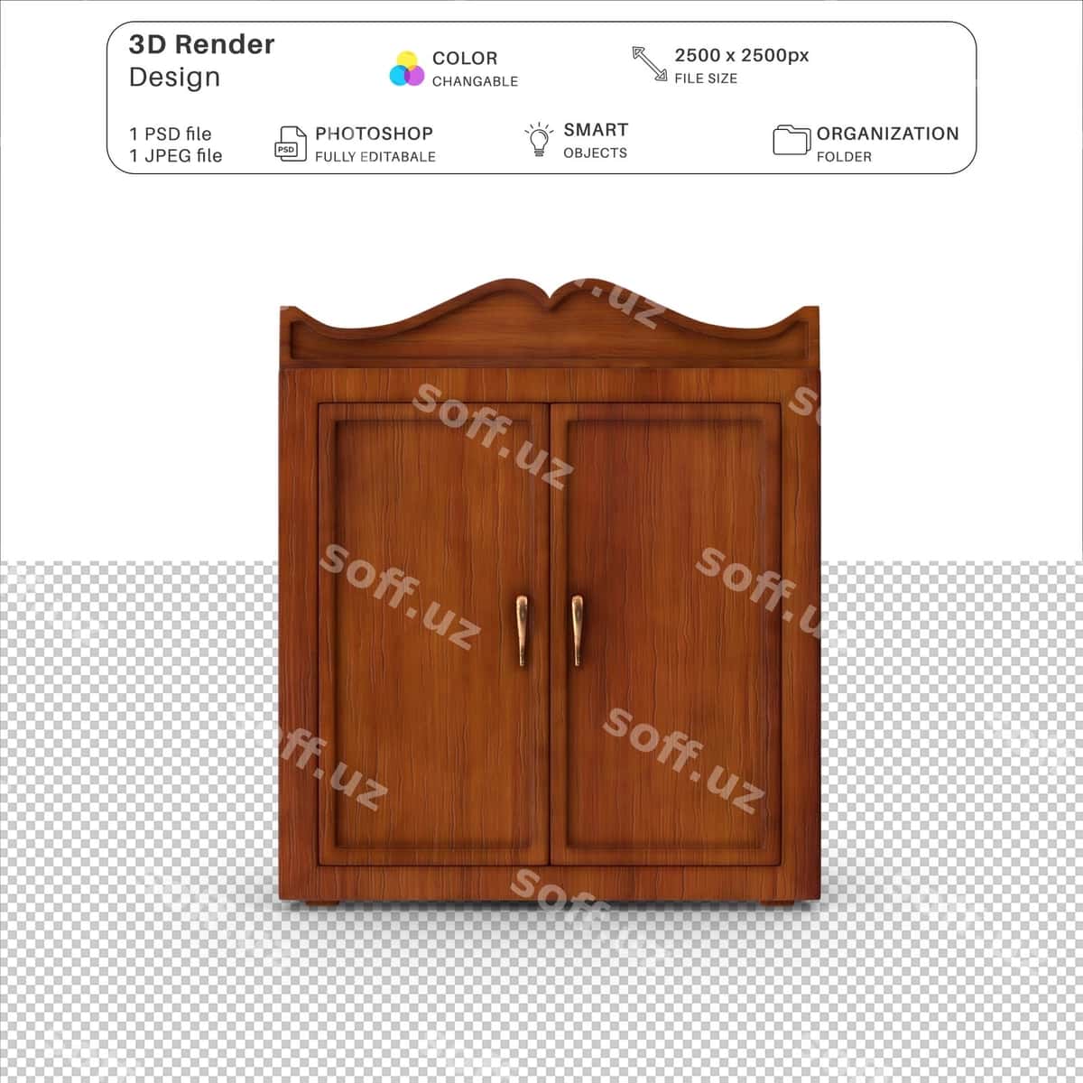 Shkaf 3D modelirovka PSD fayli | Cupboard 3d modeling psd file 1