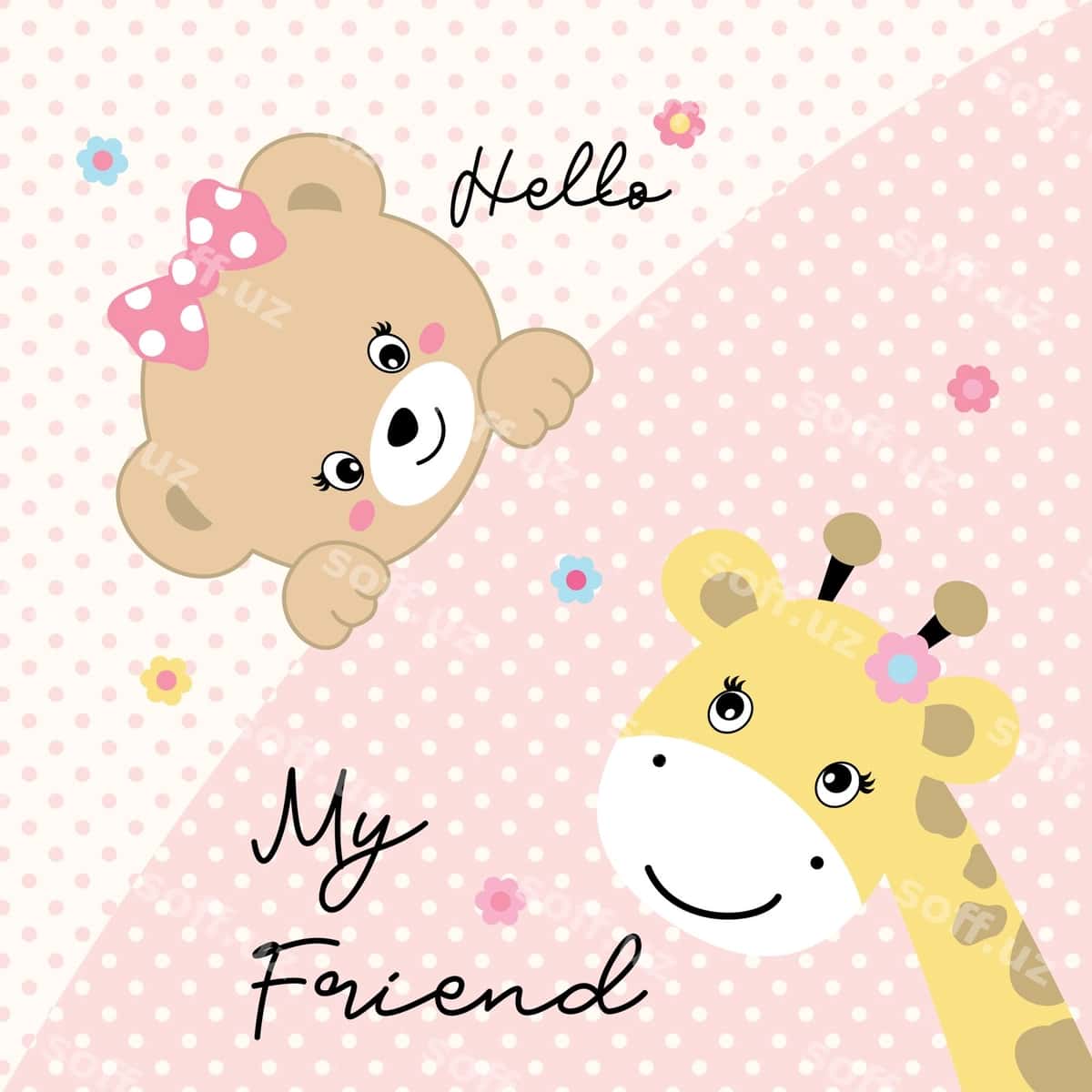 Mashaqli hayvon baxtli oynayotgan vektor | Cute animal playing happy vector 1