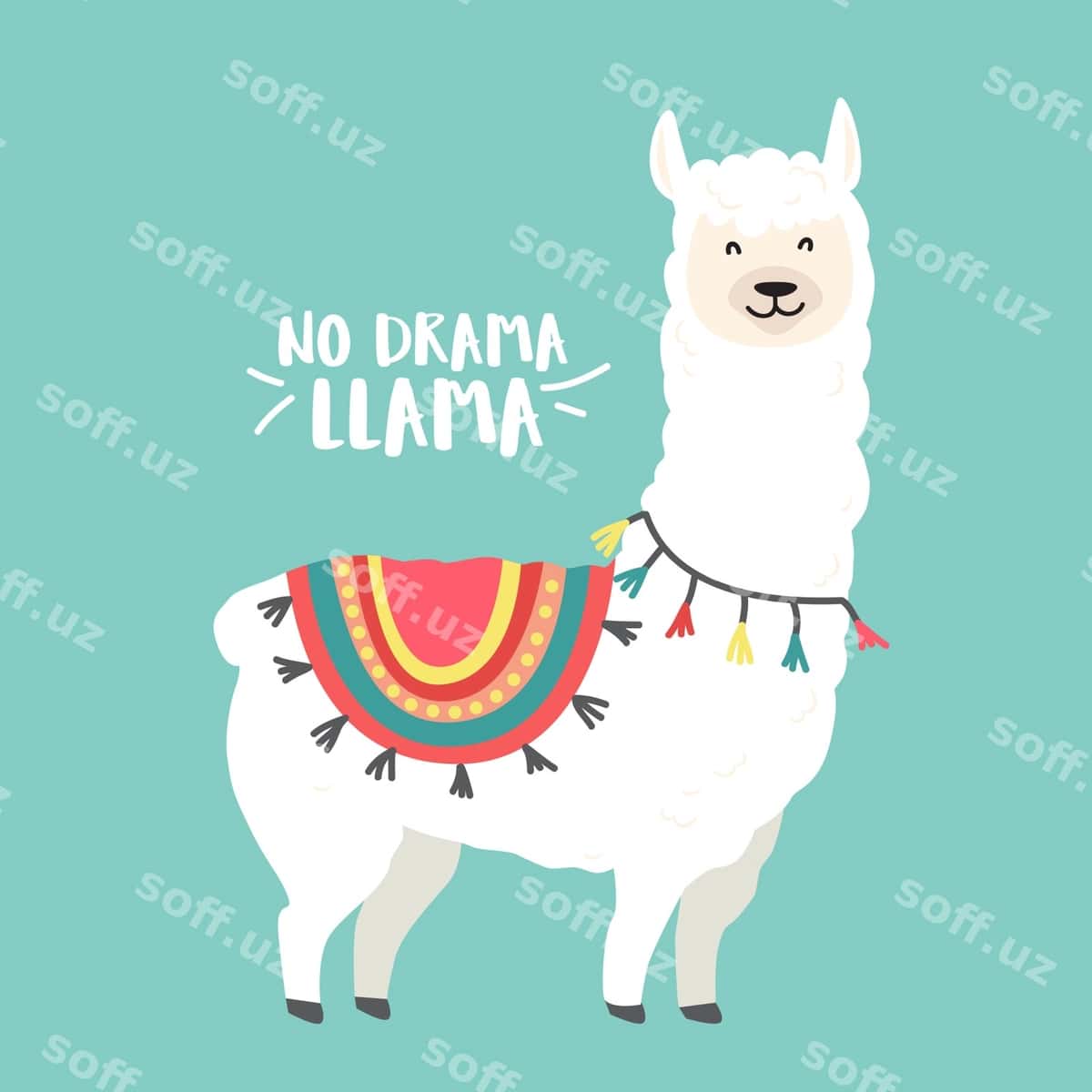 Chiroyli multfil'm lama dizayni | Cute cartoon llama design 1