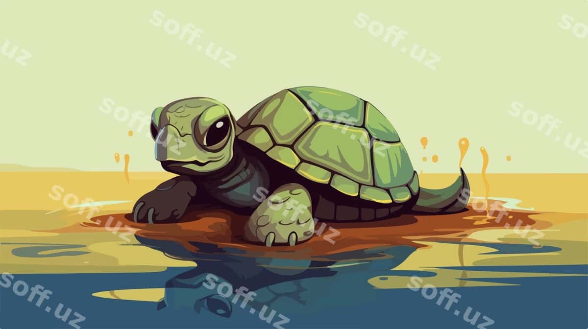Chiroyli karykatura turt illustratsiyasi bolalar | Cute cartoon turtle illustration kids 1