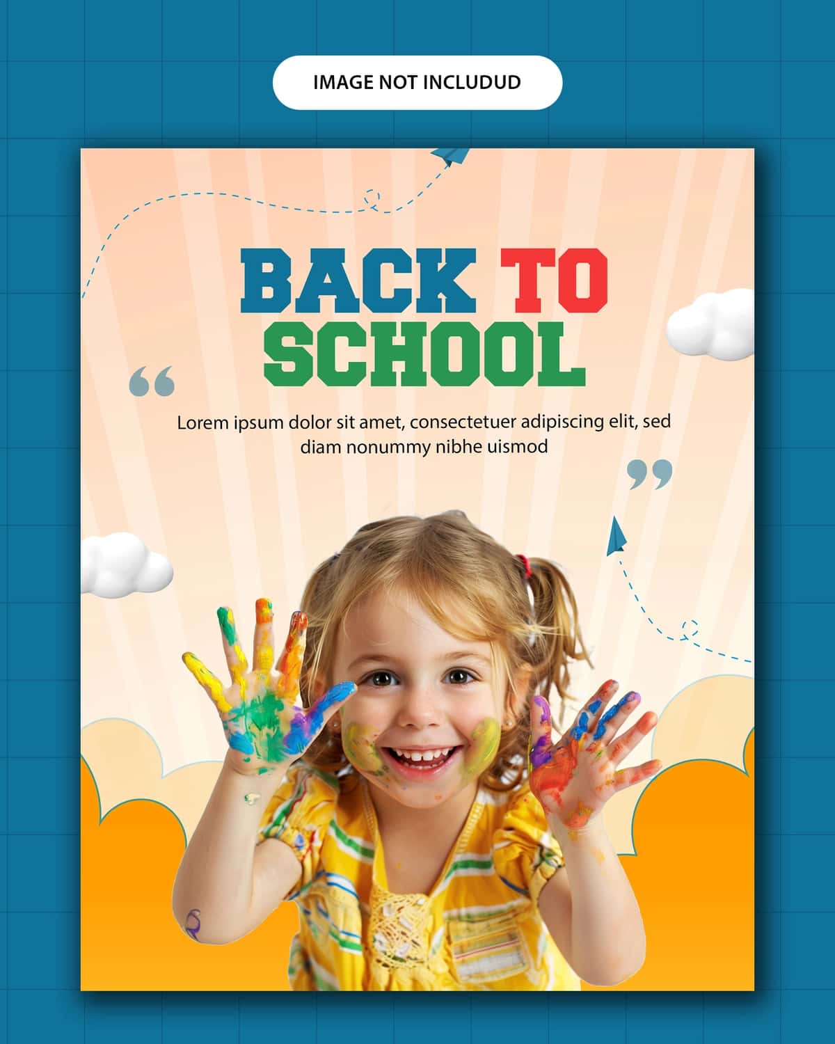 Back school ijtimoiy media banner instagram post shabloni | Back school social media banner instagram post template 1