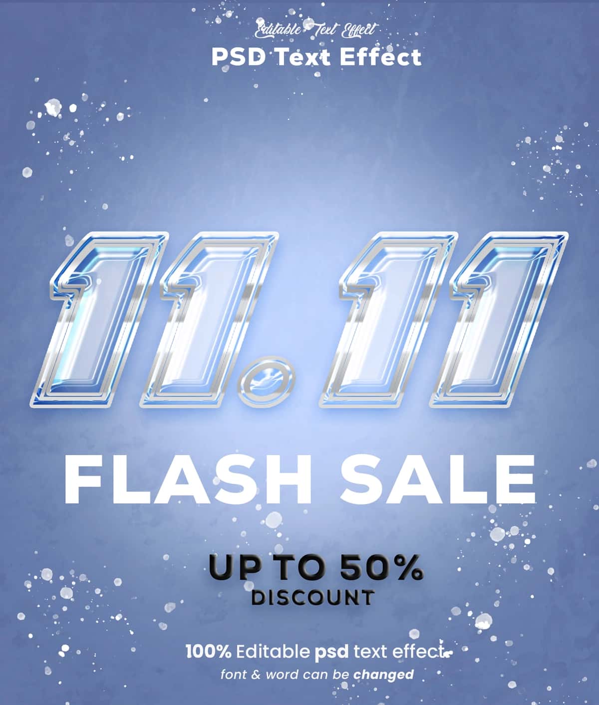 3D matn effektli 1111 flesh-sotiq posti banneri | 1111 flash sale post banner with 3d text effect 1
