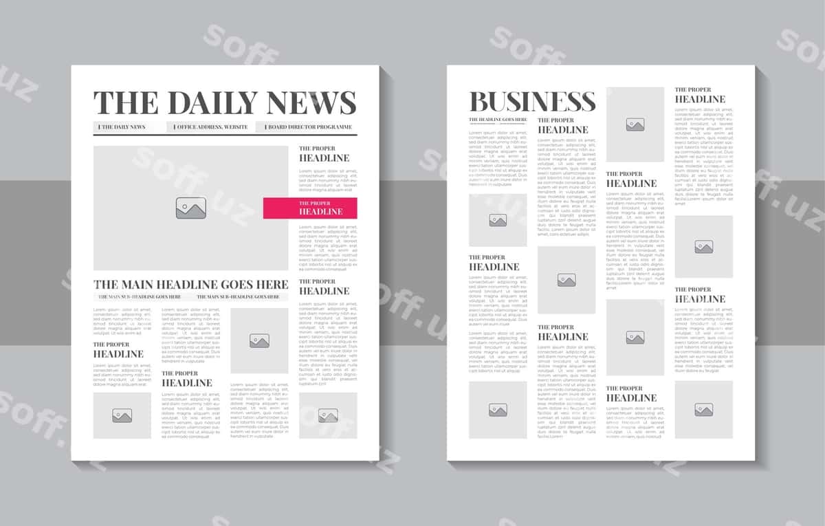Kunlik gazeta jurnali dizayn shabloni | Daily newspaper journal design template 1
