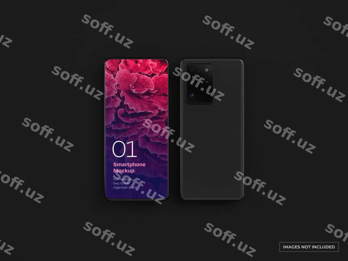 Qora akilliq telefon namunasi | Dark smartphone mockup 1