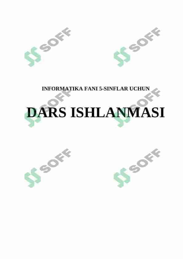 Iformatika fanidan dars ishlanmasi(5-sinflar) 1