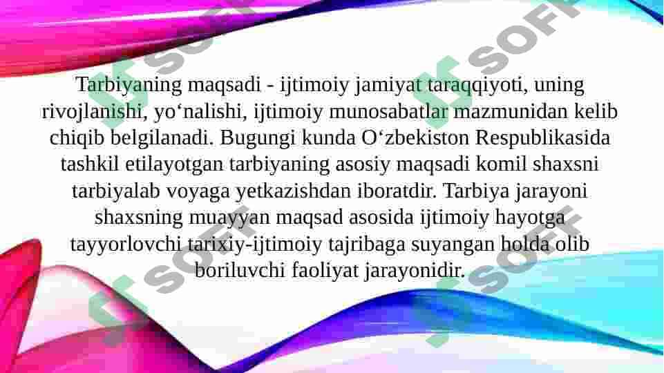 Zamonaviy sharoitda tarbiyaviy jarayonlar va uni tashkil etish yo'llari (TAQDIMOT) 5