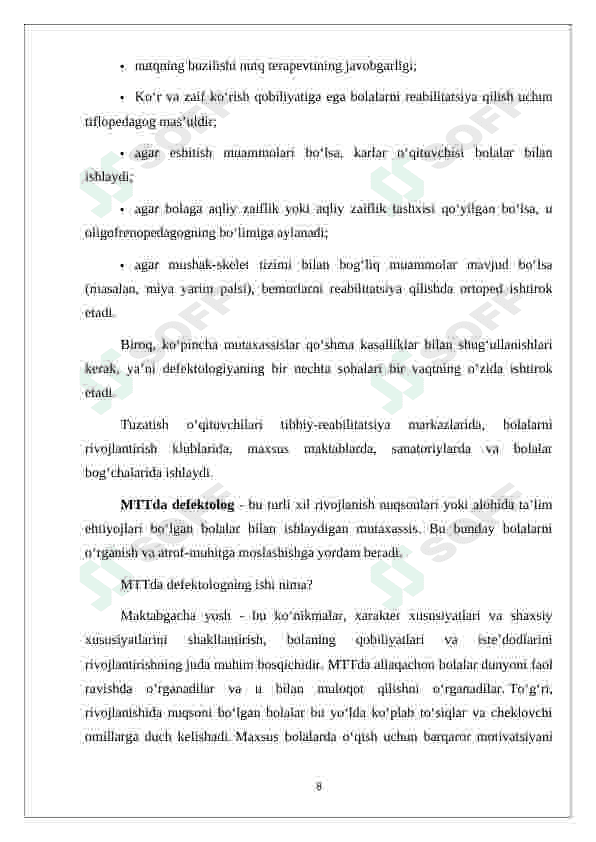 Ota- onalar bilan ishlashda defektologning asosiy vazifalari 8