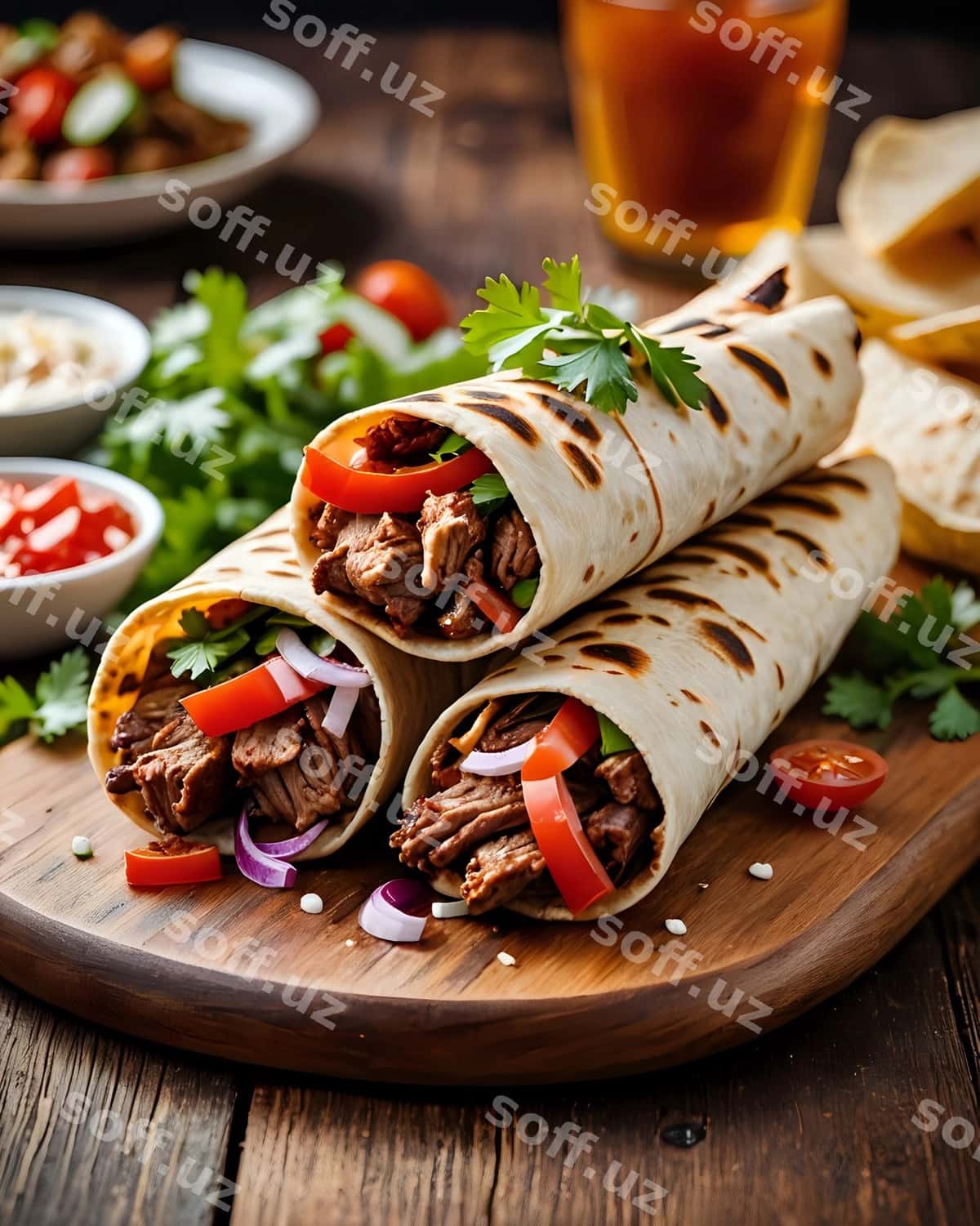 Mazali kebab ovqat illustratsiyasi | Delicious kebab food illustration 1