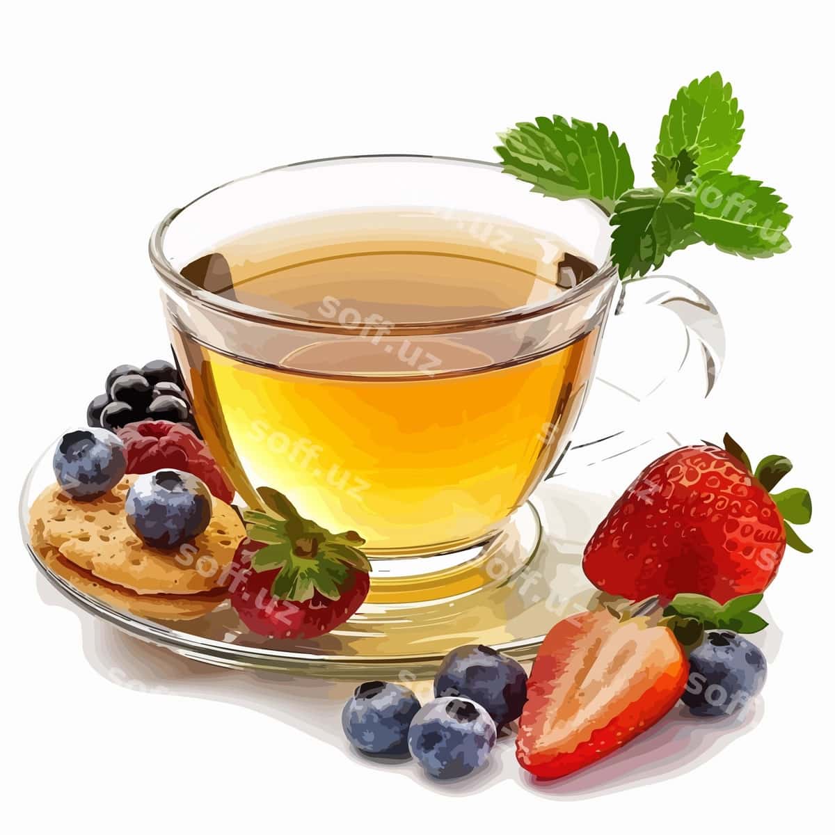 Mazali choy uchun tushonma oq fonda | Delicious tea time snack white background 1