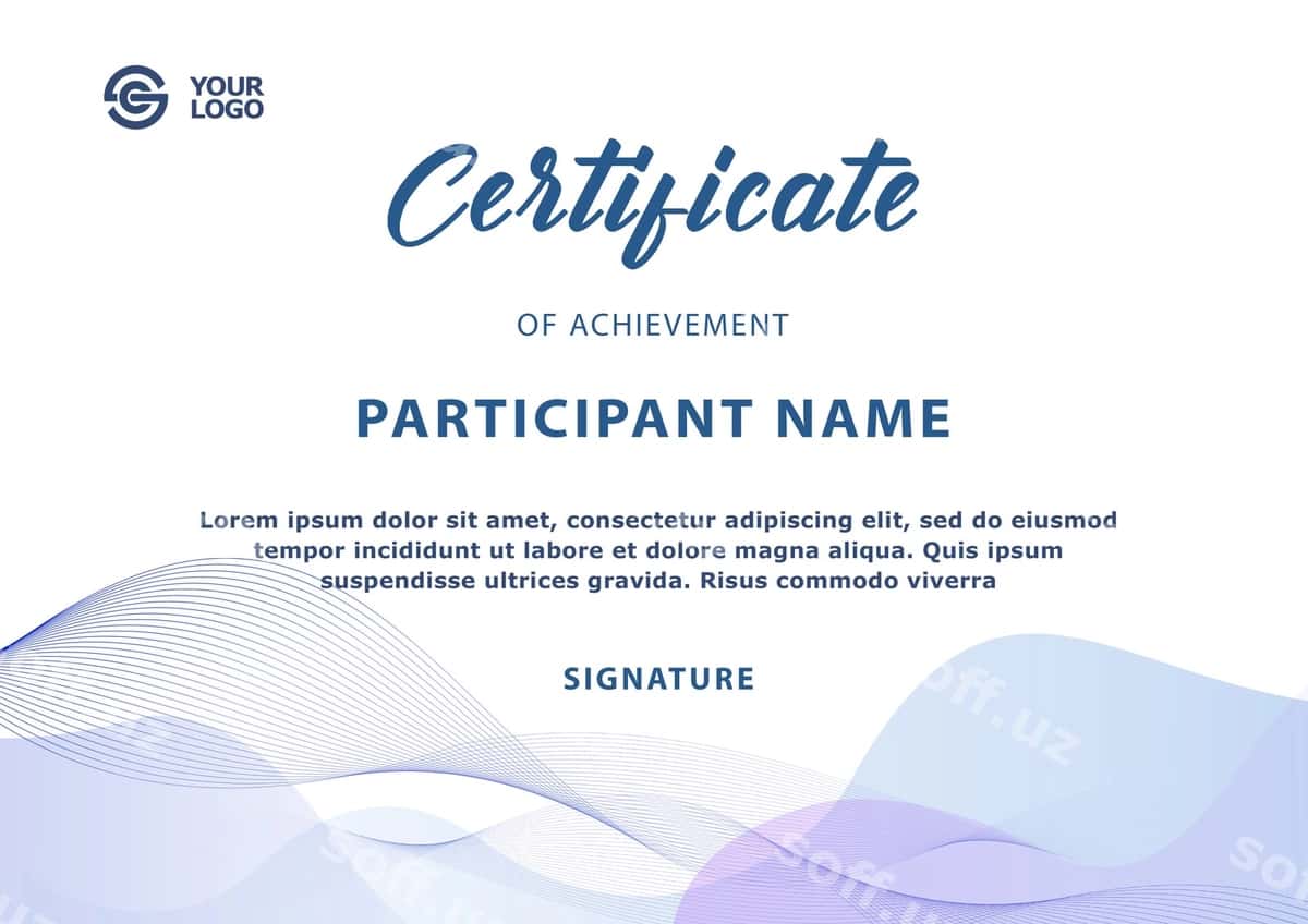 Dizayn zamonaviy sertifikat shabloni | Design modern certificate template 1