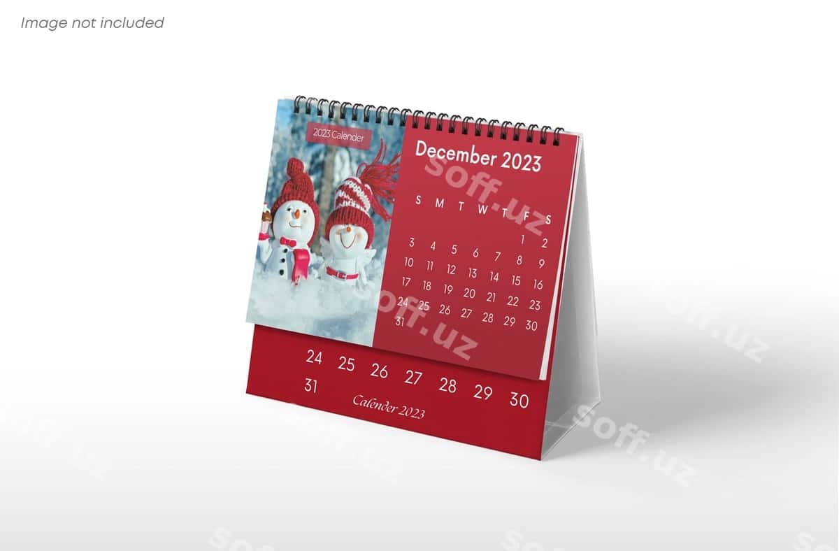 Stol takvimi 3D namuna | Desk calendar mockup 3d 1