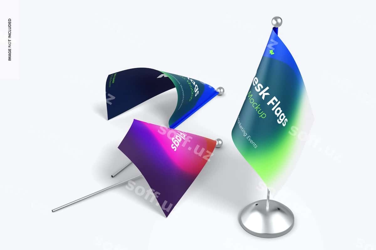 Stol bayrog'alar namunasi | Desk flags mockup 1