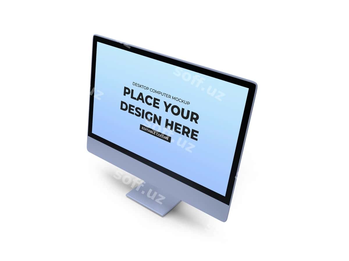 Desktop kompyuter shabloni mockup maydoni | Desktop computer mockup template isolated 1