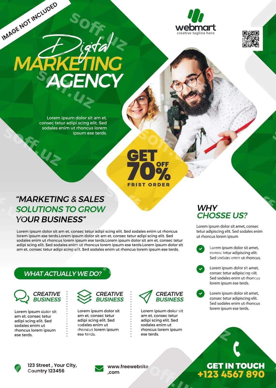 Raqamli marketing agentligi floyeri | Digital marketing agency flyer 1