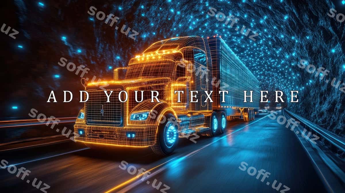Raqamli yuk avtomobili tunneldan o'tmoqda | Digital truck driving through tunnel 1