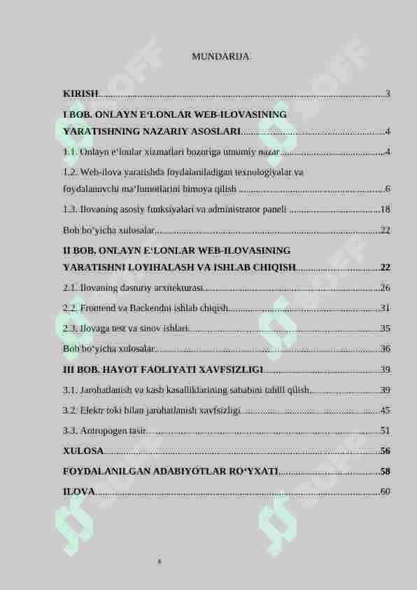 online e'lonlar web ilovasini ishlab chiqish 6