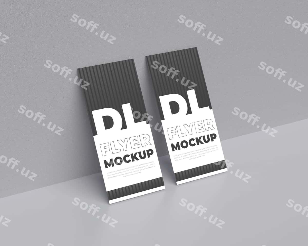 DL flyer 3d mockup dizayn shabloni | Dl flyer 3d mockup design template 1
