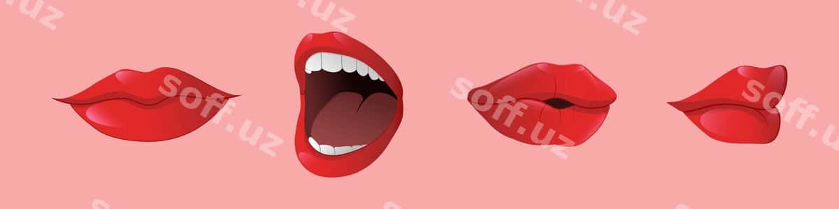 Dudkalar juftligi ayol | Doodle lips set lady 1