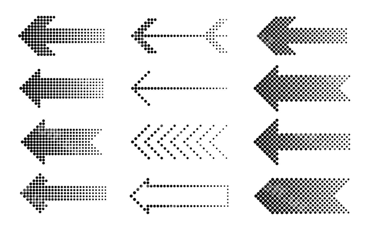 Nuqtali oqlar to'plami | Dotted arrows collection 1