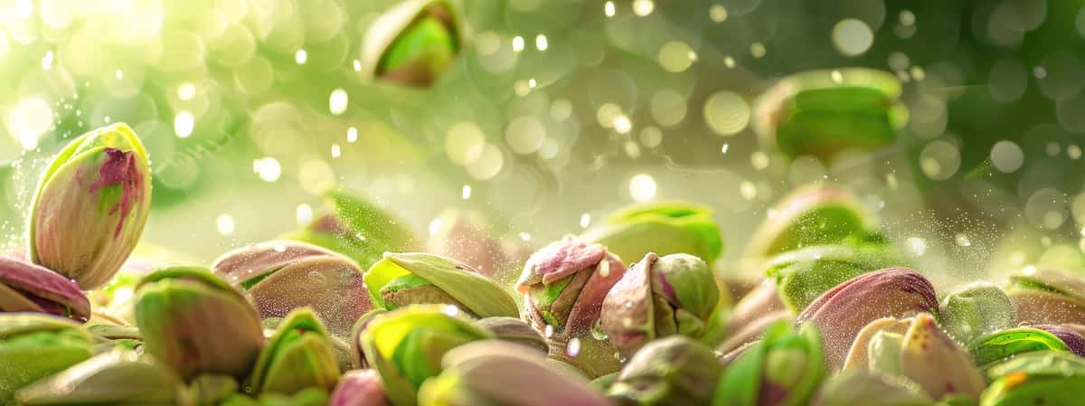 Pista efir moyi selektiv diqqatni to'kib tashlang | Drop pistachio essential oil selective focus 1