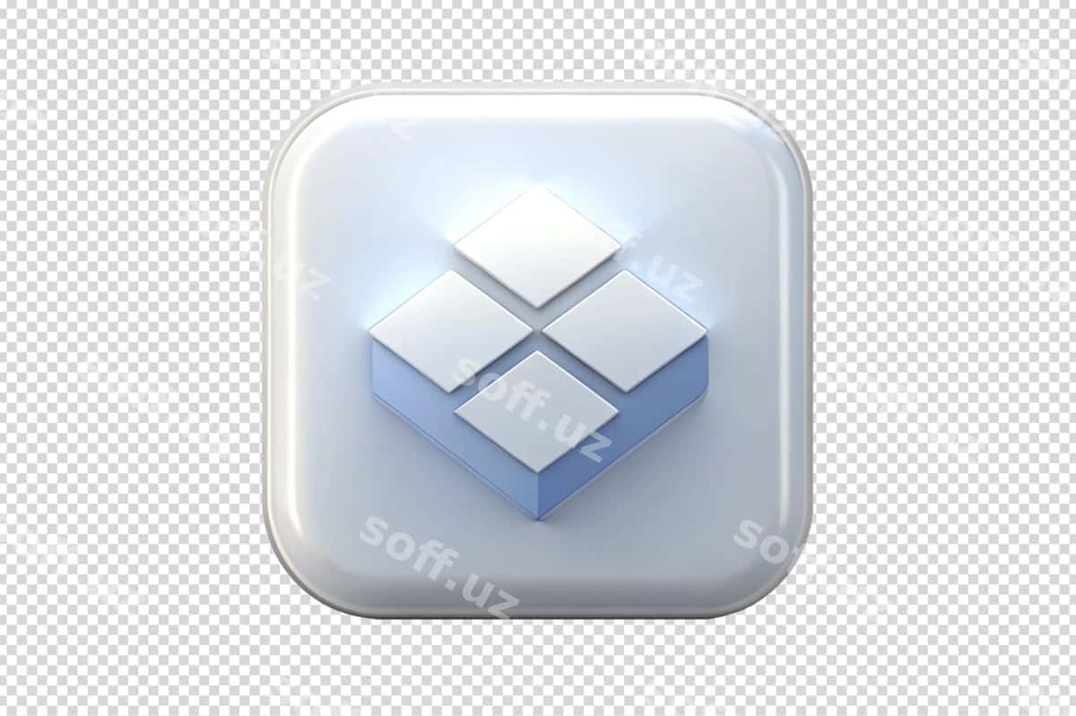 Dropbox ilova uch oʻlchovli oq ikonka png | Dropbox app 3d white icon png 1