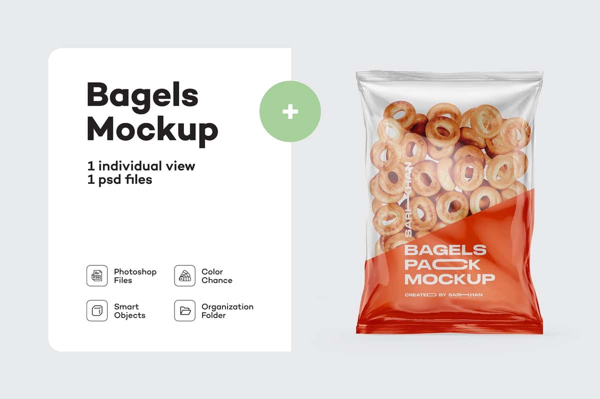 Quruq simit paketining maketi | Dry bagels pack mockup 1