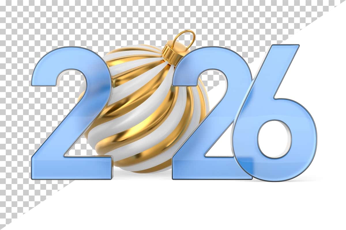 2026 yangi yil oq fon izolyatsiya qilingan 3D illyustratsiyasi | 2026 new year white background isolated 3d illustration 1