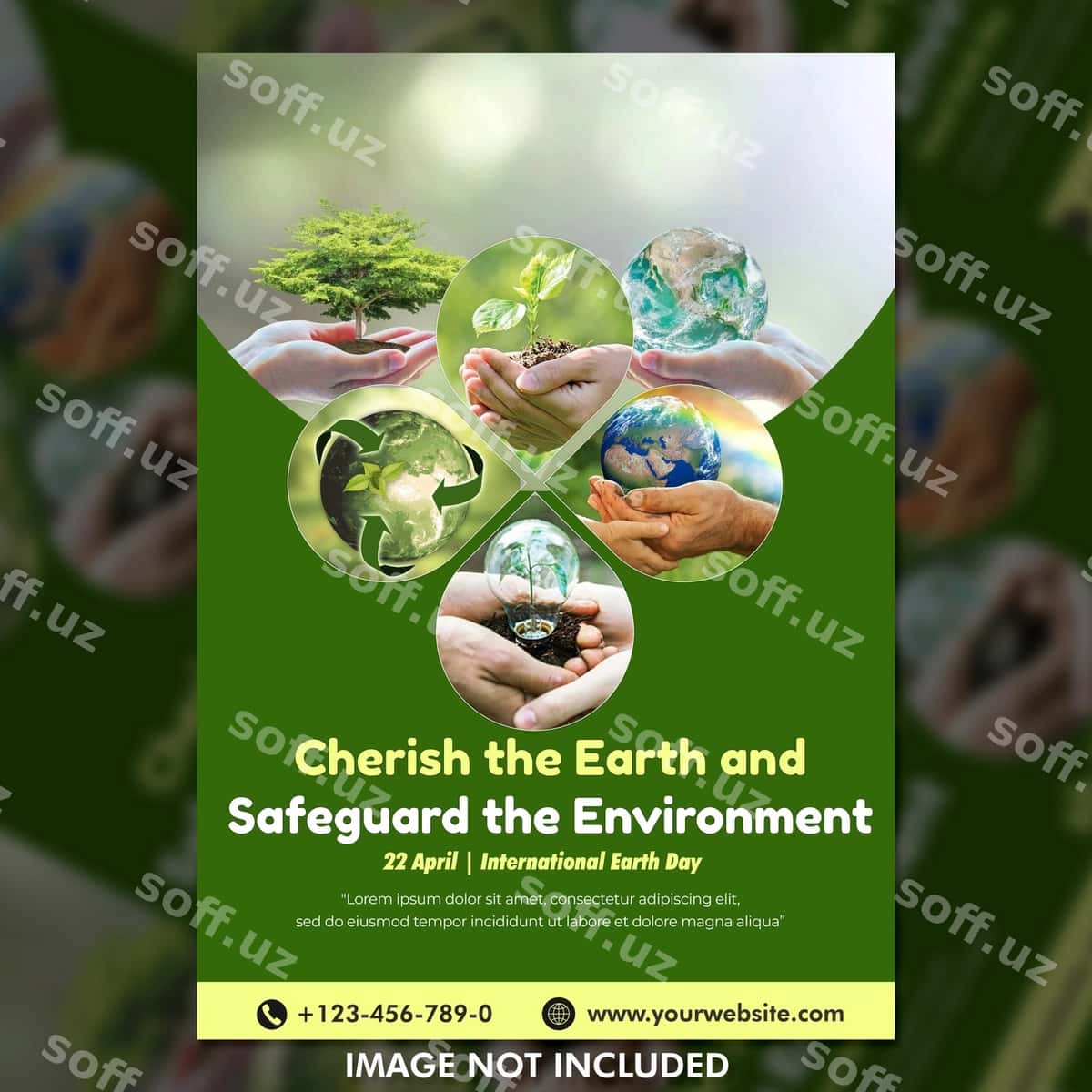 Earth Day flyer dizayn shabloni | Earth day flyer design template 1