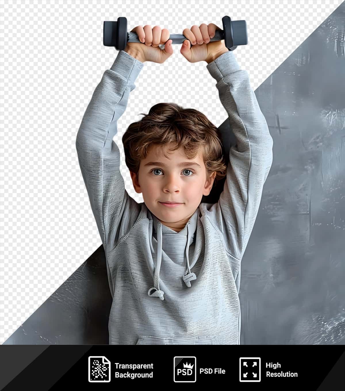 Psd bola tana og'irligi mashqlari yuqori tana png psd | Psd kid performing bodyweight exercise upper body png psd 1