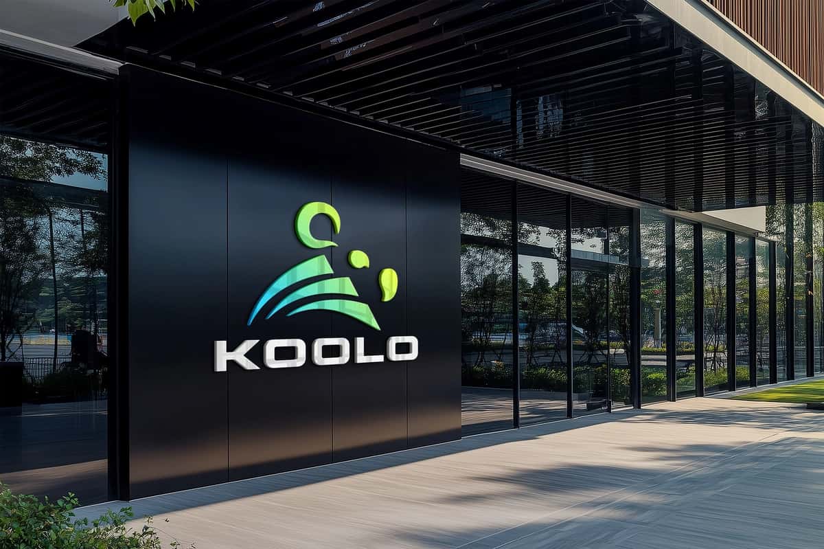 Qora ofis binosi logotipi maketi | Black office building logo mockup 1