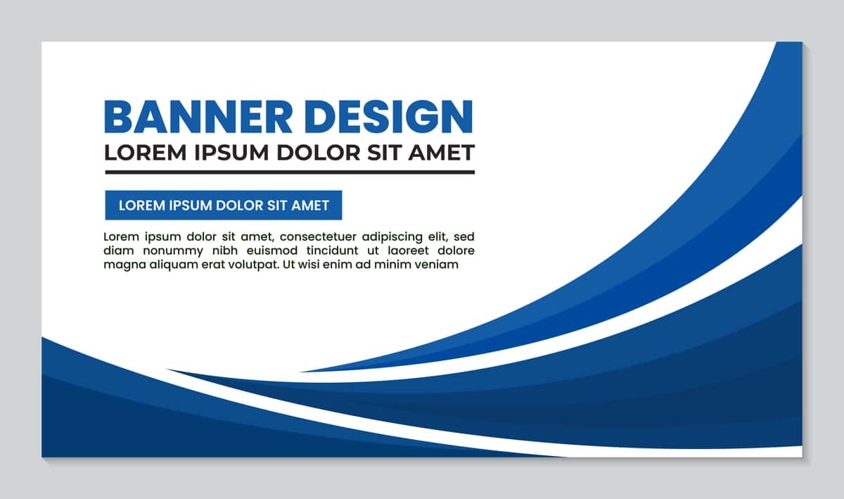 Zamonaviy biznes banner shabloni egri uslubdagi dizayn ko'k fon | Modern business banner template curved style design blue background 1