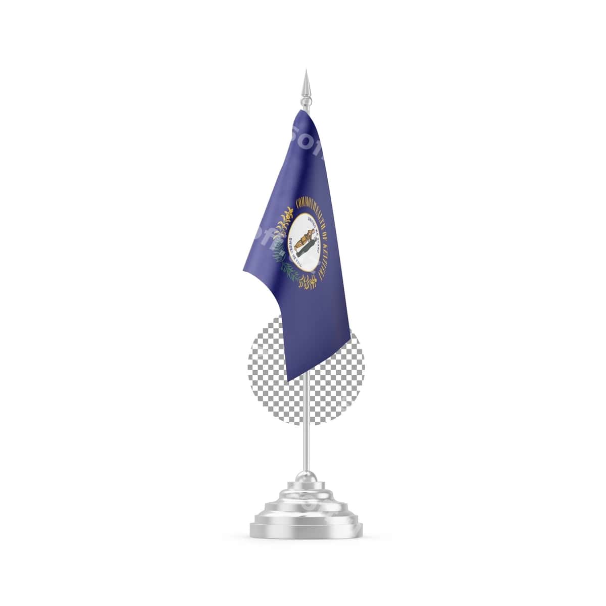 Kentukki bayrog'i tushirilgan tahrirlanadigan maket | Editable mockup with kentucky flag 1