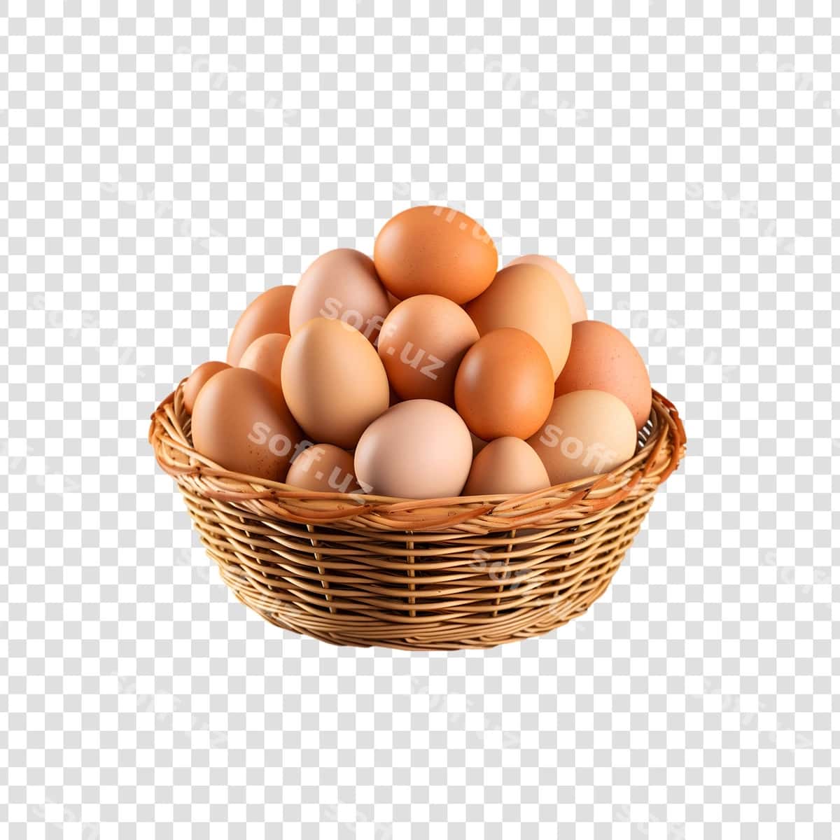 Tuxumlar savat shaffof orqa fonda | Eggs basket transparent background 1