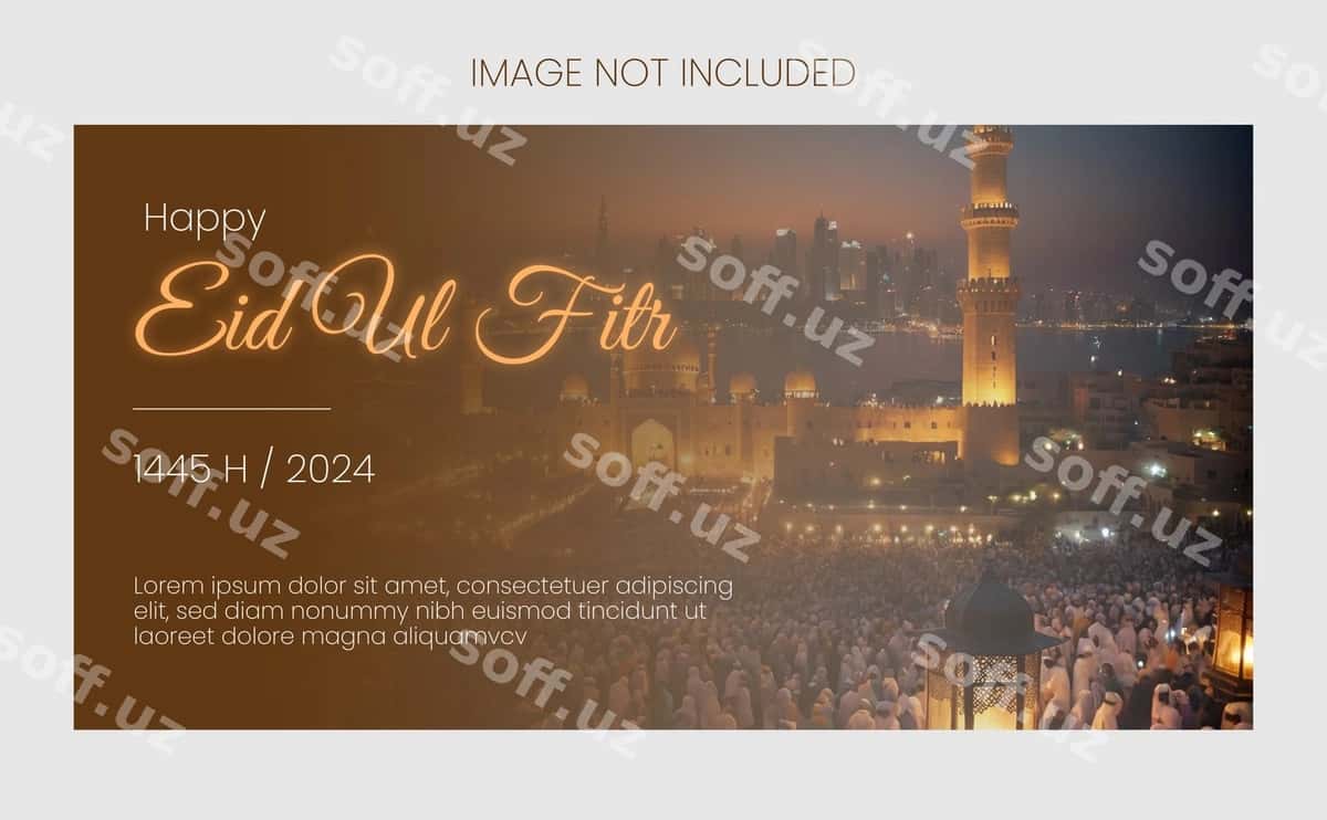 Ramazon tongi muborak baner dizayni | Eid ul fitr mubarak banner design 1