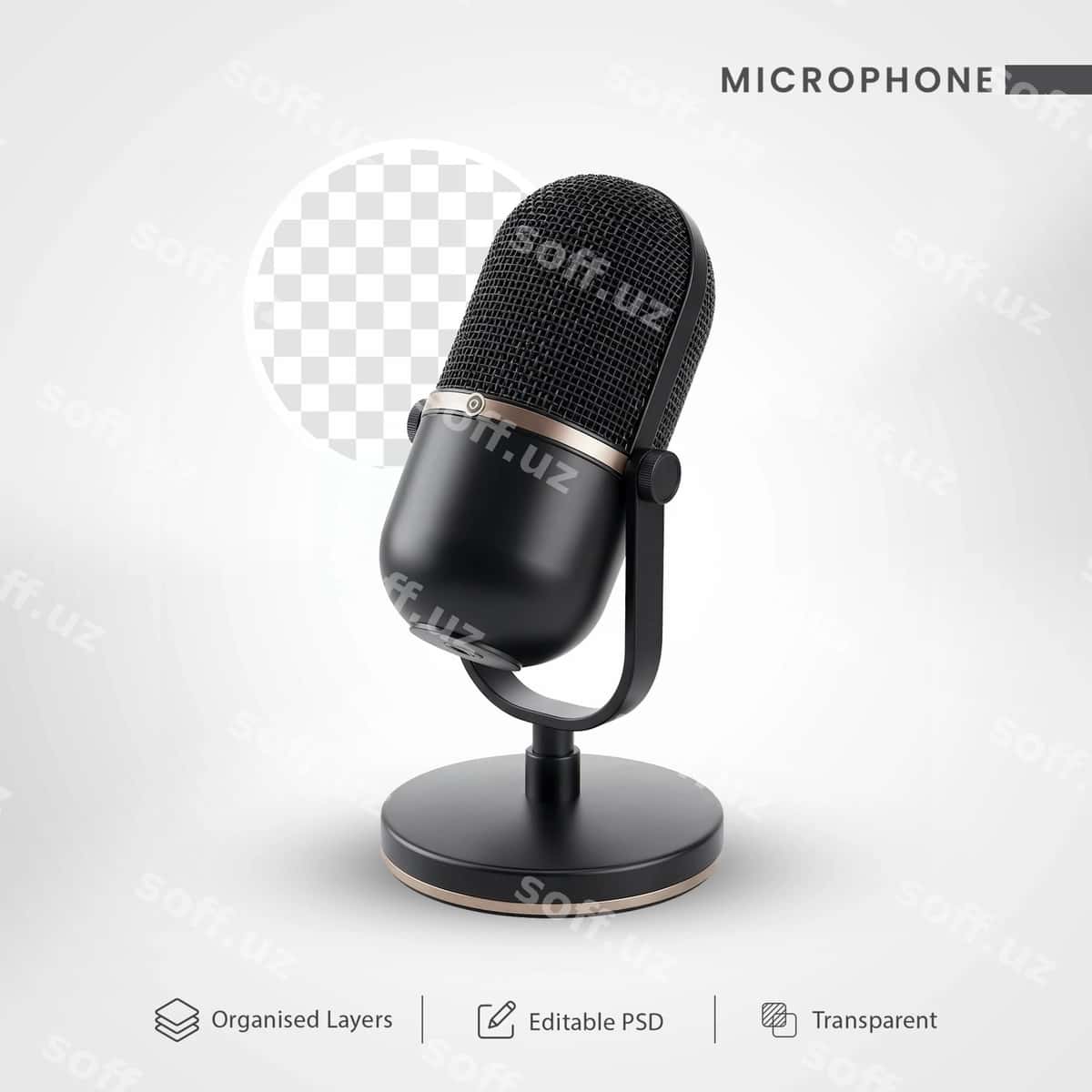 Elegant qora bronza mikrofon | Elegant black bronze microphone 1