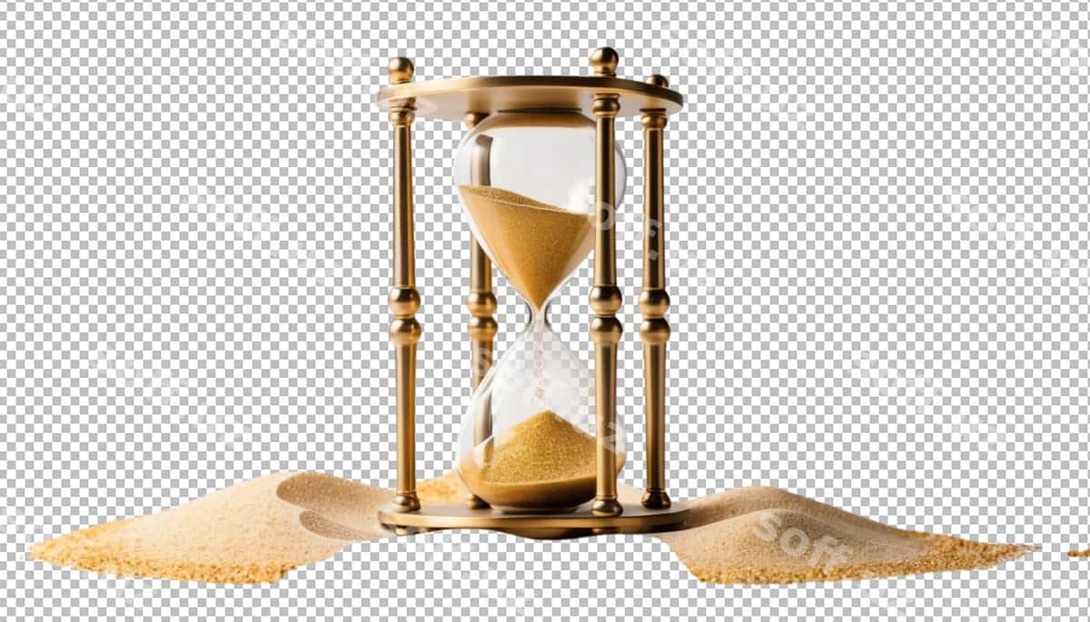 Oltin qum dizayni bilan oqlangan qum soati | Elegant hourglass with golden sand design 1