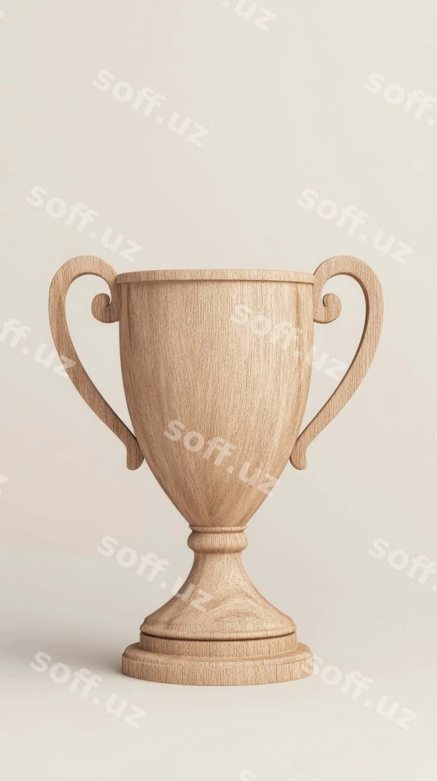 Chiroyli yogʻoch sohibi oʻrtacha fonda | Elegant wooden trophy neutral background 1
